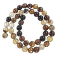 thumbnail image 1 of Mixed Brown Agate Beads 8mm Natural Gemstone Beads, Smooth Round Loose Beads for Jewelry Making(1 Strand - 47pcs), 1 of 5