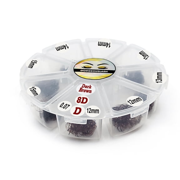Mixed Brown Color Lashes 8D - 1000 Premade Volume Fans, 0.07mm Thickness. Eyelash Extensions. Handmade!