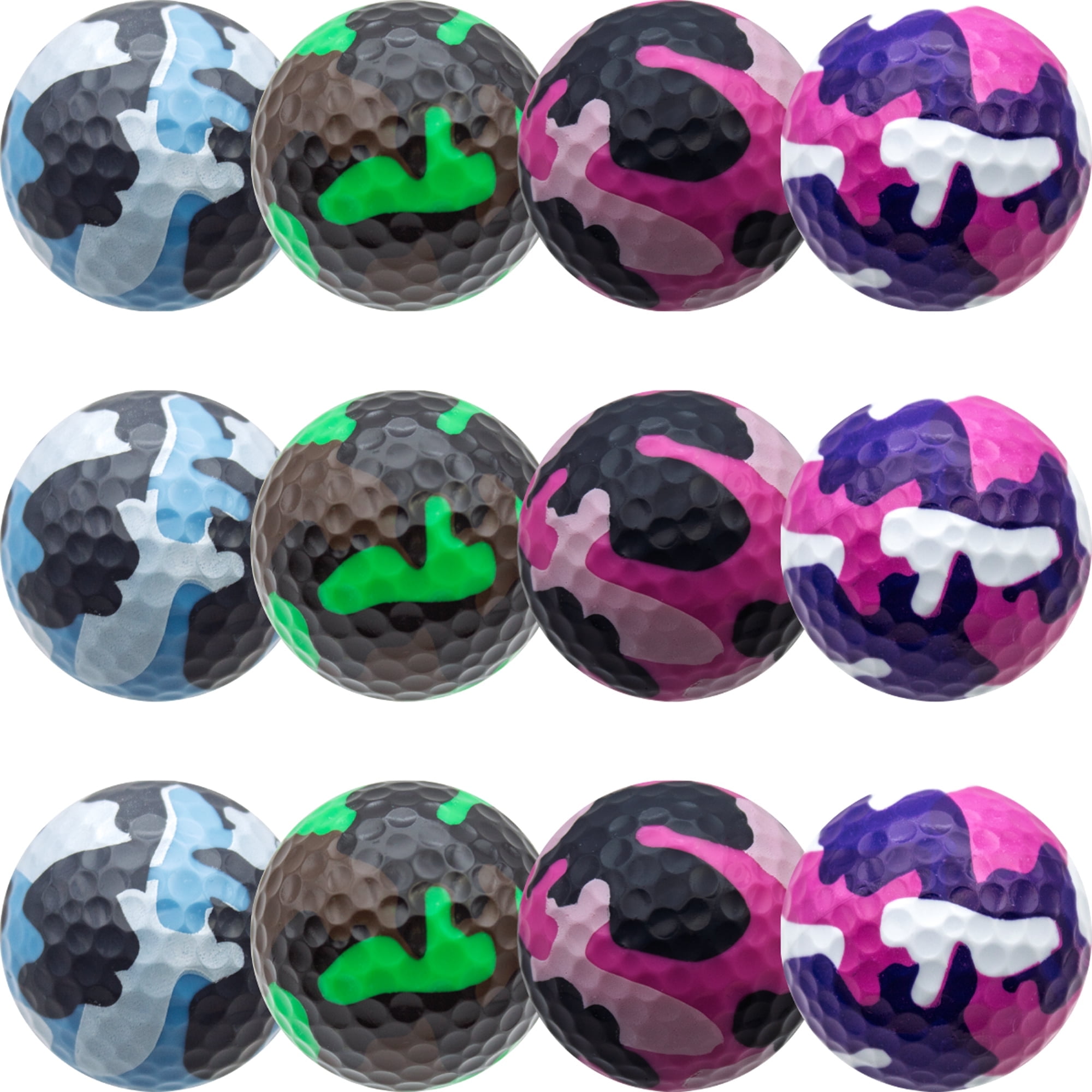 Mixed Camoflauge Golf Balls, 12 Pack by GBM GOLF