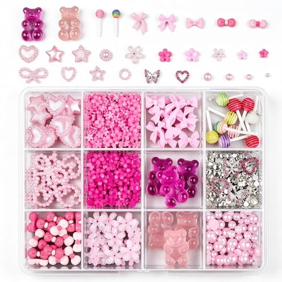 Mixed Color 3D Bow Nail Art Charms Kit, Nail Decorations Rhinestone Accessories, DIY Manicure Gems for Gel Acrylic Press On Nails, Nail Art Supplies for Beginners Professionals Home Salon Daily Use