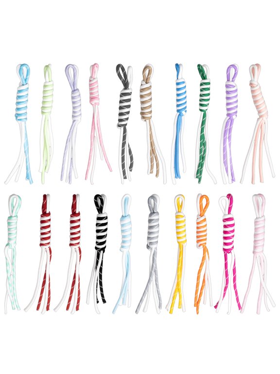Mixed-Color Braided Cord Key Rings, 20 Polyesters Paracord Lanyard Key Chain for Creating Keychains and Decorative Accessories