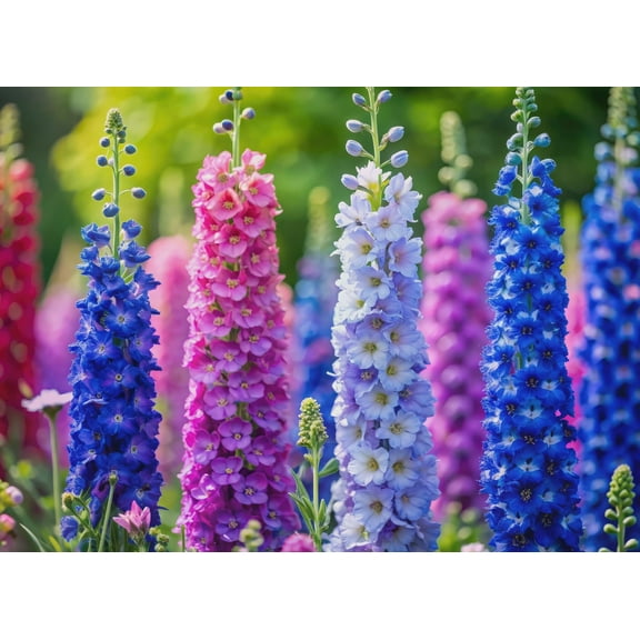 Mixed Color Delphinium Flower Seeds - 100+ Seeds - Grow Stately Delphinium Wildflowers