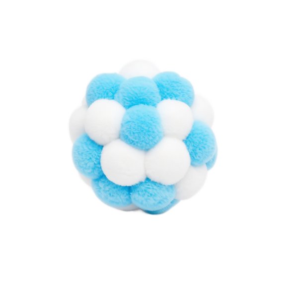 Mixed Color Macaron Plush Bell Ball, Soft Furry Squeaky Interactive Sphere, Self-Entertainment Plaything for Cat Indoor Solo Exercise Activity