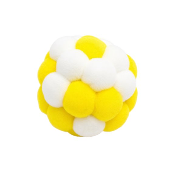 Mixed Color Macaron Plush Bell Ball, Soft Furry Squeaky Interactive Sphere, Self-Entertainment Plaything for Cat Indoor Solo Exercise Activity