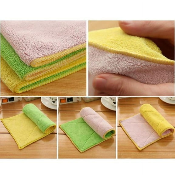 Mixed Color Microfiber Cleaning Towel, Compact Polishing And Drying Cloth For Car, Kitchen, Glass, And Electronics, High Absorbency Lint‑Free Rag, Versatile Home Utility Cloth For Fast Wipe‑Downs