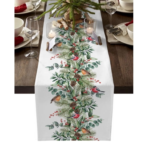 Mixed Color Watercolor Table Flag Tree Wheel Table Runner Dinosaur Hotel Holiday Party Family Kitchen Table Aesthetically r