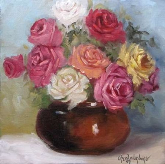 Mixed Colored Roses Canvas Art - Cheri Wollenberg (24 x 24)