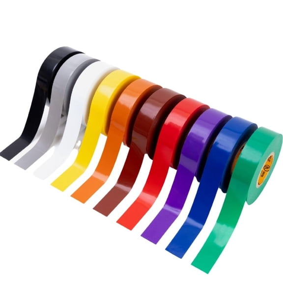 Mixed Colors Electrical Tape, 10-Pack Waterof, Industrial Grade Vinyl, 3/4 in x 66ft Strong Self-Adhesive PVC Electric Tape for Wire Insulation, 7 Mil, 600V UL/CSA Listed
