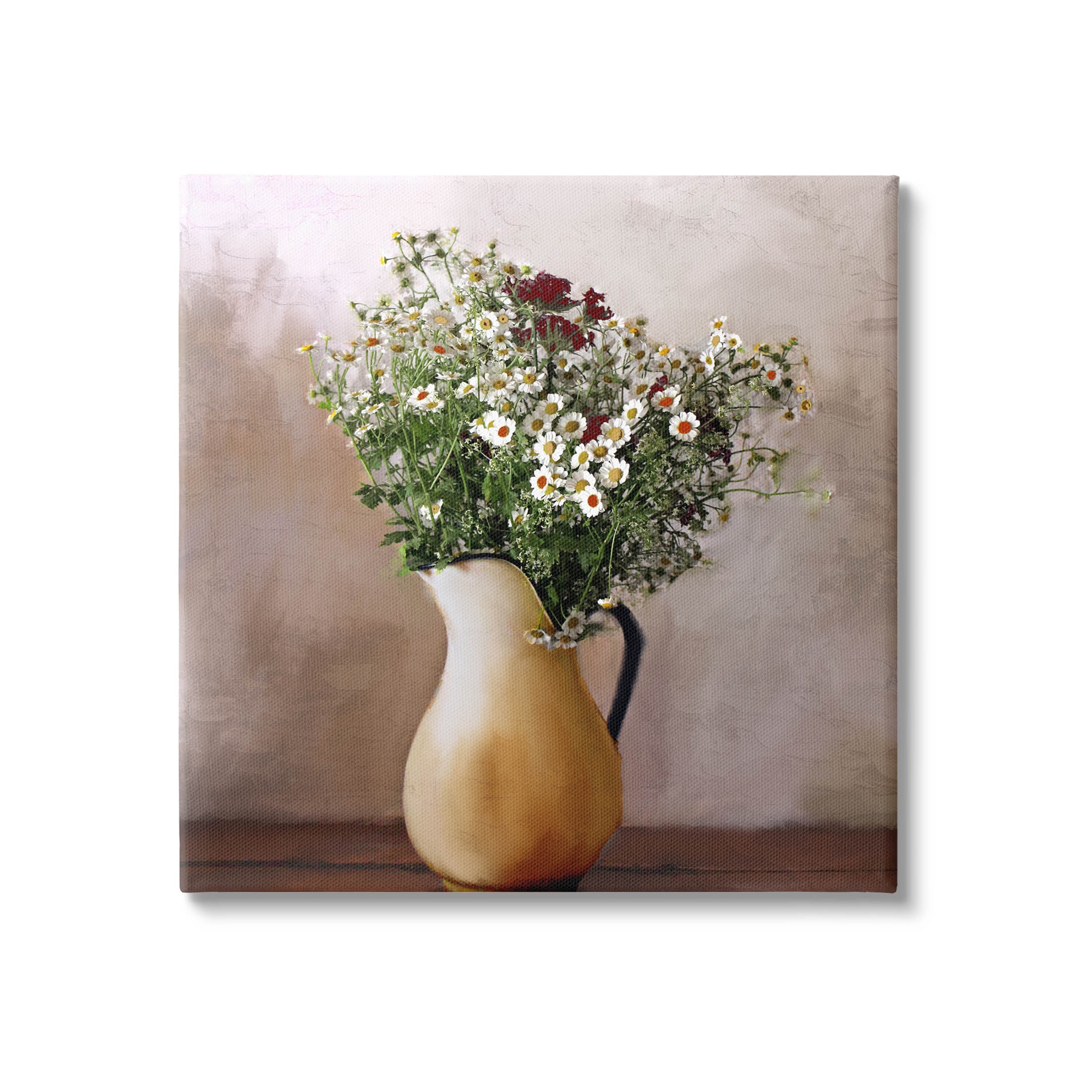 Mixed Daisy Bouquet Still Life Botanical & Floral Graphic Art Gallery Wrapped Canvas Print Wall Art
