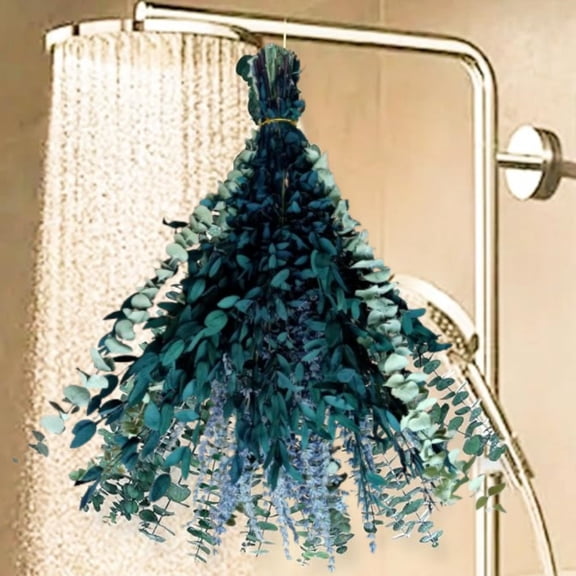 Mixed Dried Eucalyptus Stems,Preserved Eucalyptus Leaves with Lavender Bundles, Greenery for Hanging Shower, DIY Artificial Flowers, Wedding Decor