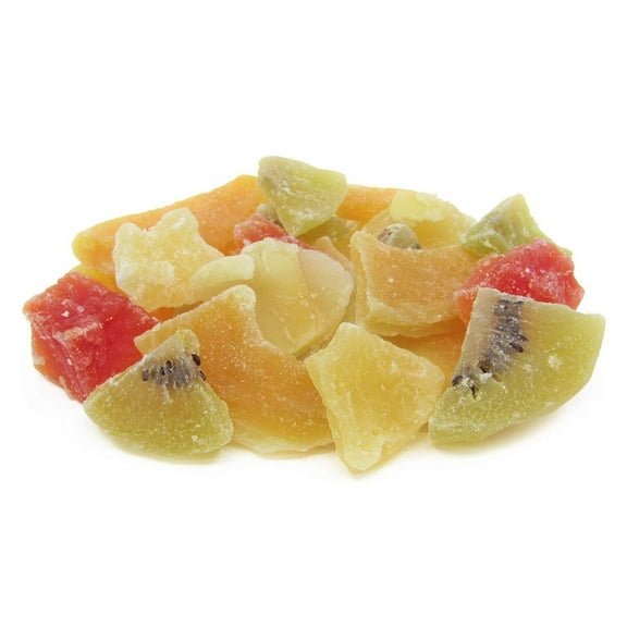Mixed Dried Fruit Chunks by It's Delish, 2 lbs  - Low Sugar, No Sulphur, No Color added, All Natural, Refreshing Snack - Blend Of Pineapple, Papaya, Mango, and Kiwi Slices