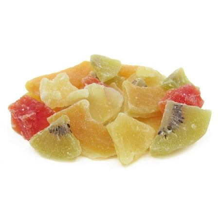 Mixed Dried Fruit Chunks by It's Delish, 5 lbs Bulk - Low Sugar, No Sulphur, No Color added, All Natural, Refreshing Snack - Blend Of Pineapple, Papaya, Mango, and Kiwi Slices