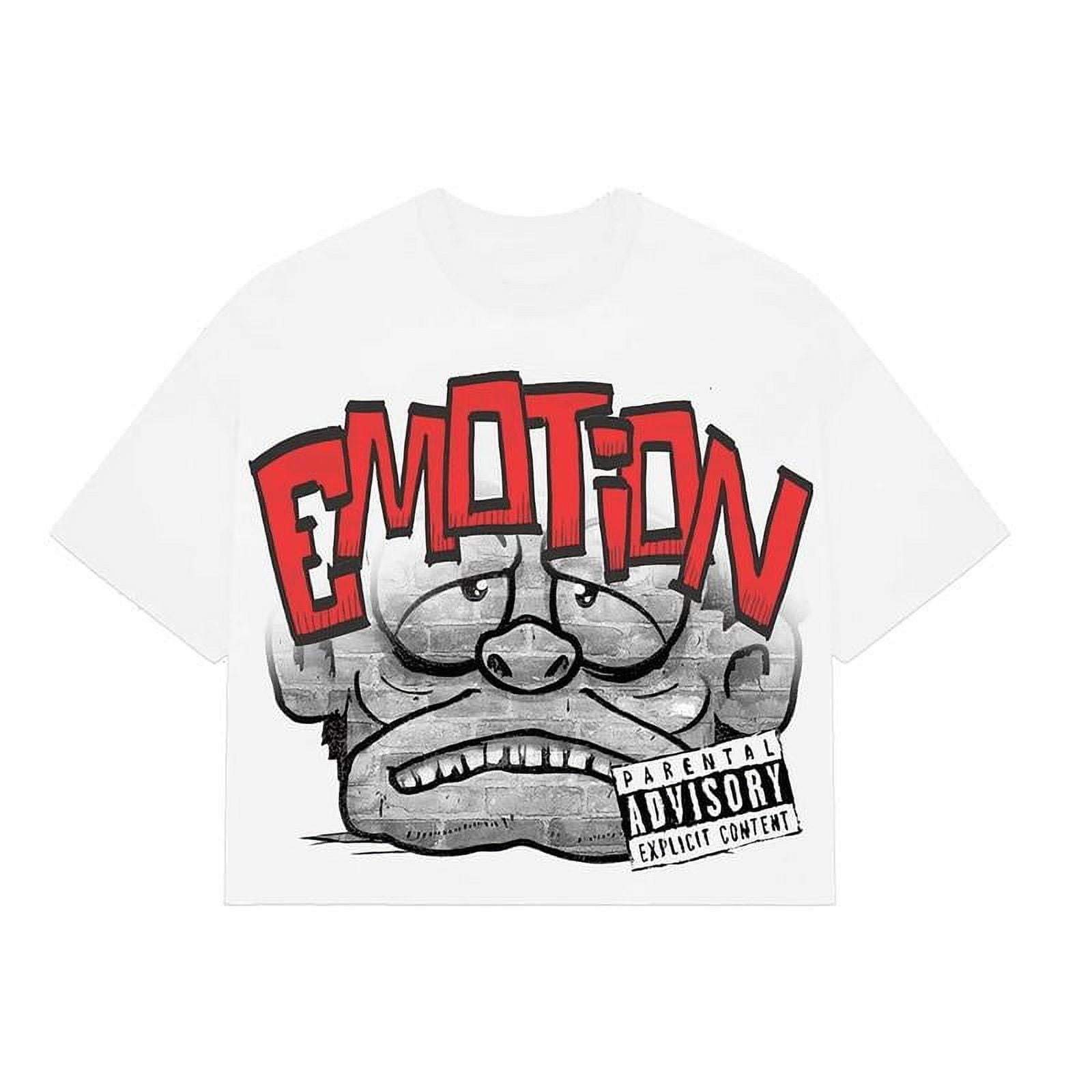Mixed Emotion T White Monster Cropped. For Men. For Women. Cotton