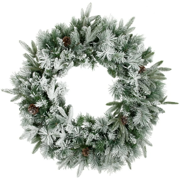 Northlight Real Touch™ Flocked Rosemary Emerald Angel Pine Artificial Christmas Wreath - 30-Inch,