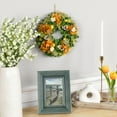 thumbnail image 1 of Northlight Mixed Shaved Wood Florals Artificial Small Spring Wreath - 11" - Orange, 1 of 9
