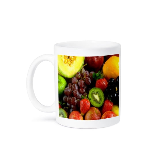 3dRose, Mixed Fruit Plate, 11oz Mug