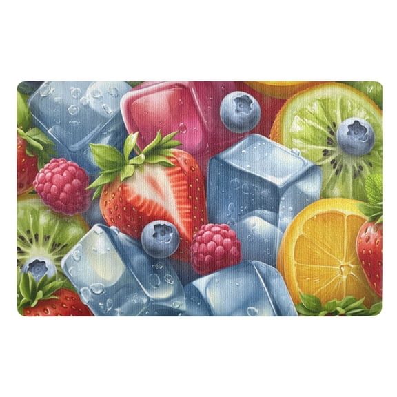 Mixed Fruit and Ice Floor Door Mat Outdoor Indoor for Home Entrance Welcome Mats 32"x20"
