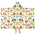 thumbnail image 1 of Mixed Fruits Leaves White Pattern Hooded Bath Towel，50"x30" for Ages 3 To 12 Kids, Quick Dry Lightweight Soft Microfiber Hood Beach Towel Cover Up for Kids, 1 of 7