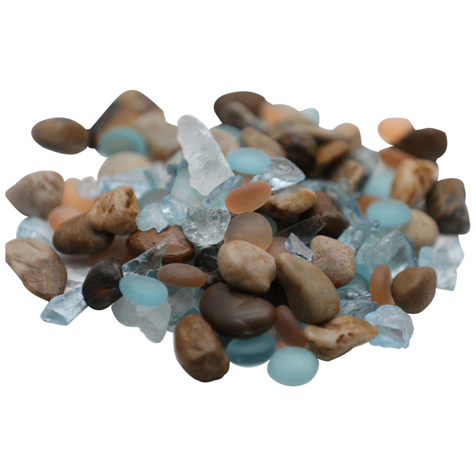 Mixed Glass & Stone Pebbles By Ashland