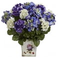 thumbnail image 1 of Mixed Hydrangea With Floral Planter - Blue Purple, 1 of 1