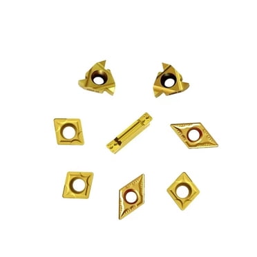 6-Piece Carbide Turning Inserts - Tain Coated CNC Lathe Inserts For Steel & Cast Iron
