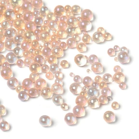 Mixed Iridescent No Hole Bubble Beads,0.6–3mm Mini Transparent Beads for Nail Art & DIY Resin Craft