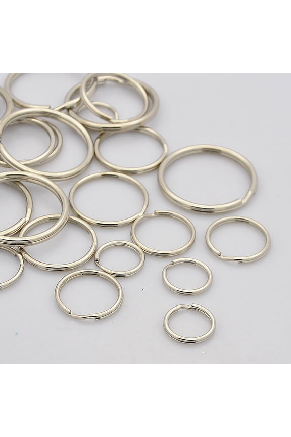Mixed Iron Split Key Rings Keychain Clasp Findings Platinum 15~30mm Inner diameter: 12~28mm for DIY