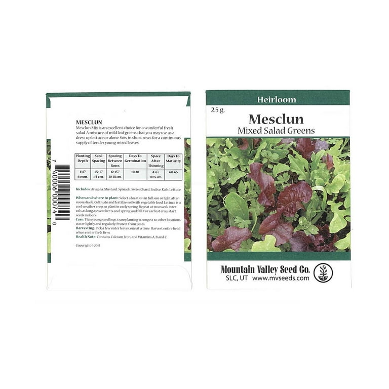 Mixed Lettuce Greens Garden Seeds - Mesclun Mixture - 1 Oz - Non-GMO, Heirloom Vegetable Gardening & Microgreens Mix Mixed Lettuce Greens Garden Seeds - Mesclun Mixture - 1 Oz - Non-GMO, Heirloom Vegetable Gardening & Microgreens Mix