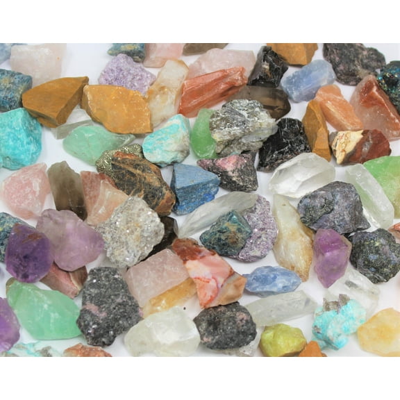 Mixed Lot Raw Crystal Chunks - 1" to 2" Bulk - Rough Gems Stones 1/2 lb Bulk Lot