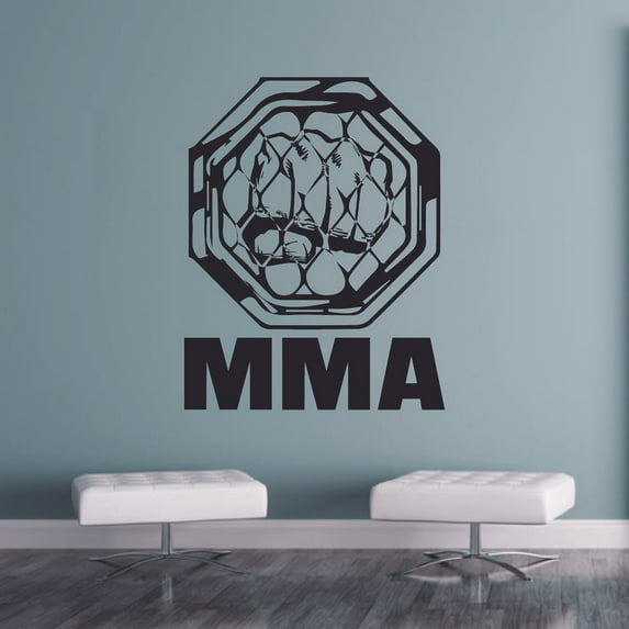 Mixed Martial Arts Boxing Training Gear Fighting MMA Vinyl Wall Art Decal Home Decor Sticker Vinyl Decoration Size (20x18 inch)