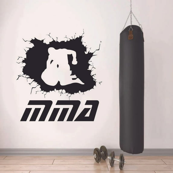 Mixed Martial Arts UFC Boxing Training Gear Street Fighting Wrestling MMA Strike Vinyl Wall Art Decal Home Decor Sticker Vinyl Decoration Size (30x25 inch)