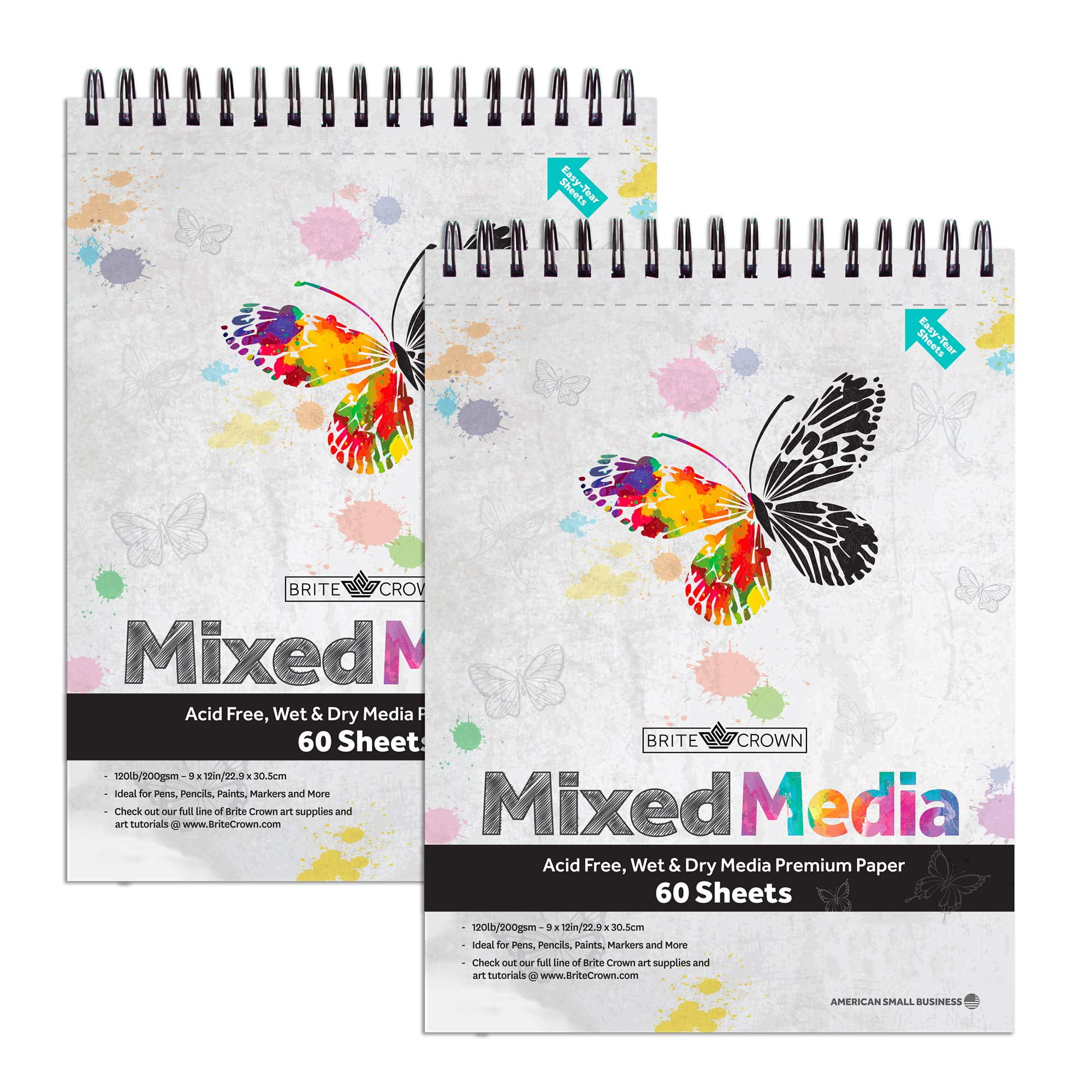Mixed Media Sketch Pad 9 X 12 Sketch Book (60 Sheets) Perforated