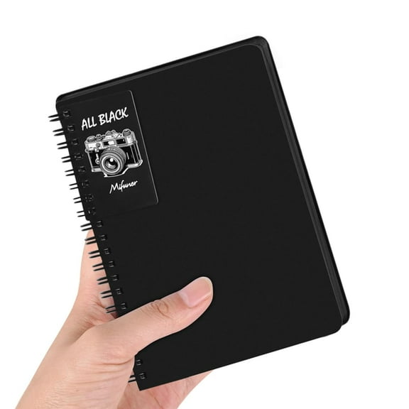 Black Spiral Bound Sketchbook 5x7 Inches, 70 Sheets Acid-Free Mixed Media Paper, Smooth Texture for Pencils Pastels Gel Pens, Travel Art Journal, Black