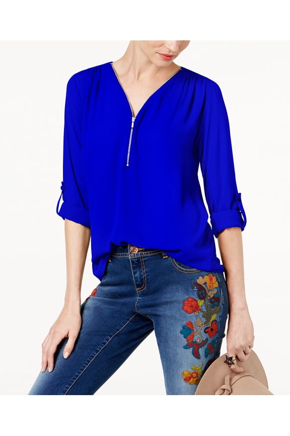 Mixed Media Utility Top Bright Blue XS