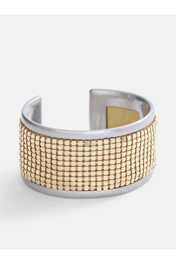 Chainmail Cuff Bracelet, Mixed Metal