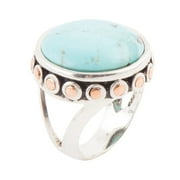 Mixed Metal and Turquoise Statement Ring