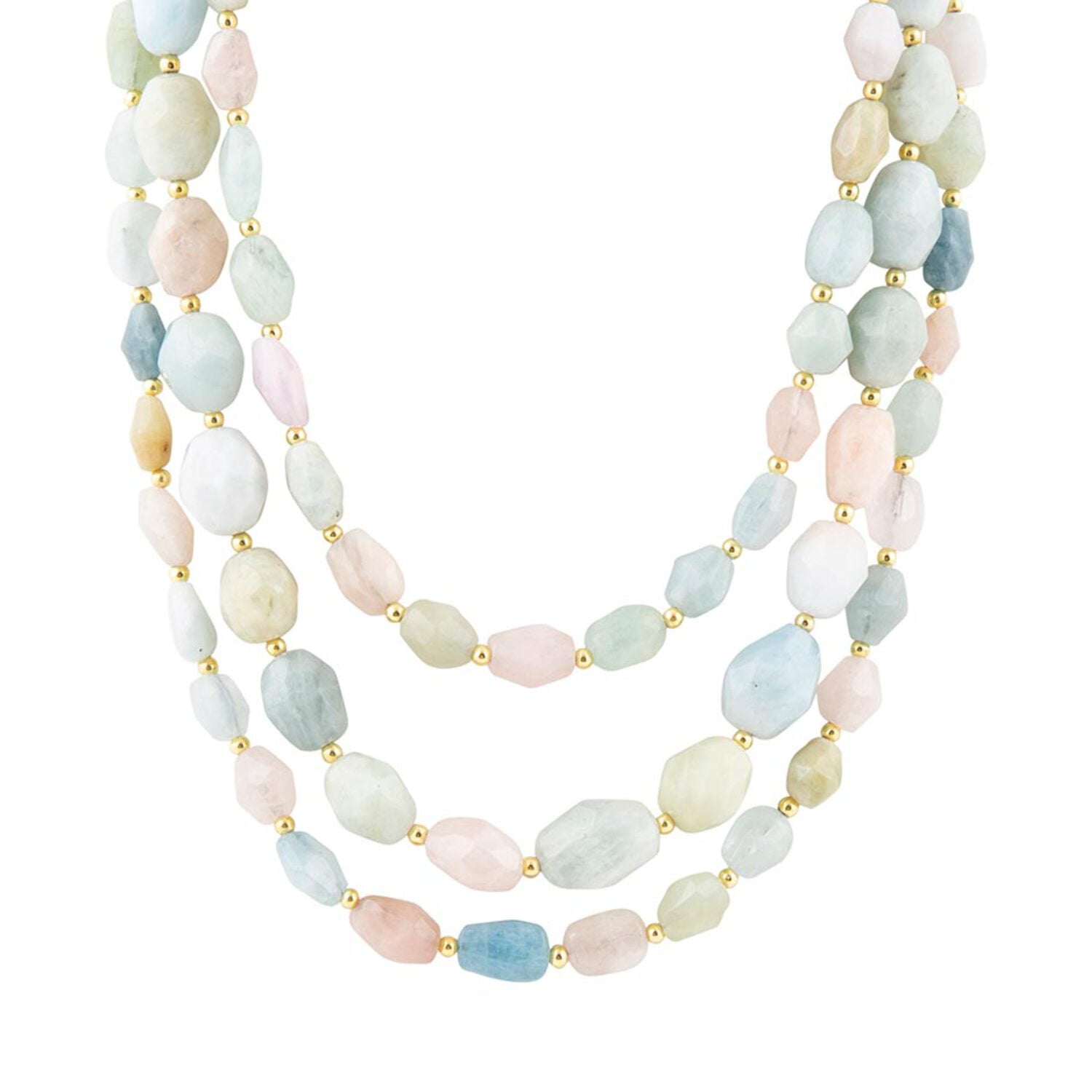 Mixed Morganite Pastel Statement Strand Necklace - Walmart.com