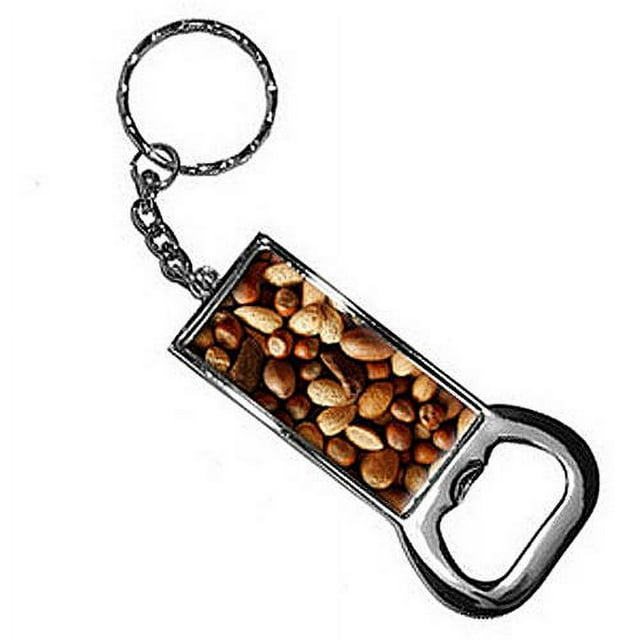 Mixed Nuts Almonds Brazil Hazel Keychain Key Chain Ring Bottle Bottlecap Opener