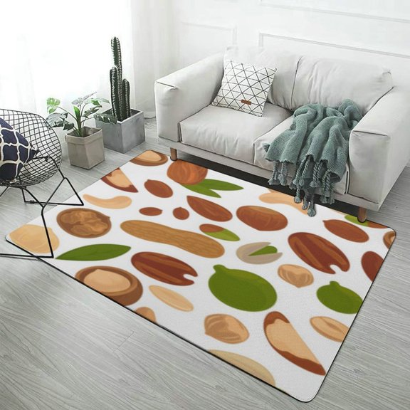 Mixed Nuts Healthy Snack Time Carpet Non-slip Soft Comfy Floor Rug Kitchen Bedroom Entrance Doormat Mats