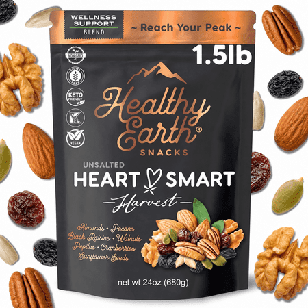 Mixed Nuts Unsalted | Trail Mix | Trail Mix without Peanuts | Gourmet Snacks, Protein Snacks, Gluten Free, No Preservatives, High Fiber (Wellness Support)