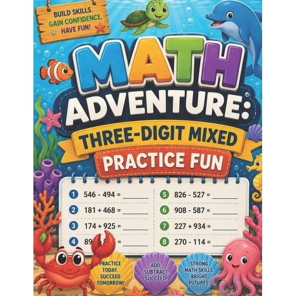 Mixed Practice (Addition + Subtraction) Math Adventure: Three-Digit Mixed Practice Fun: Engaging Addition & Subtraction Worksheets, (Paperback)