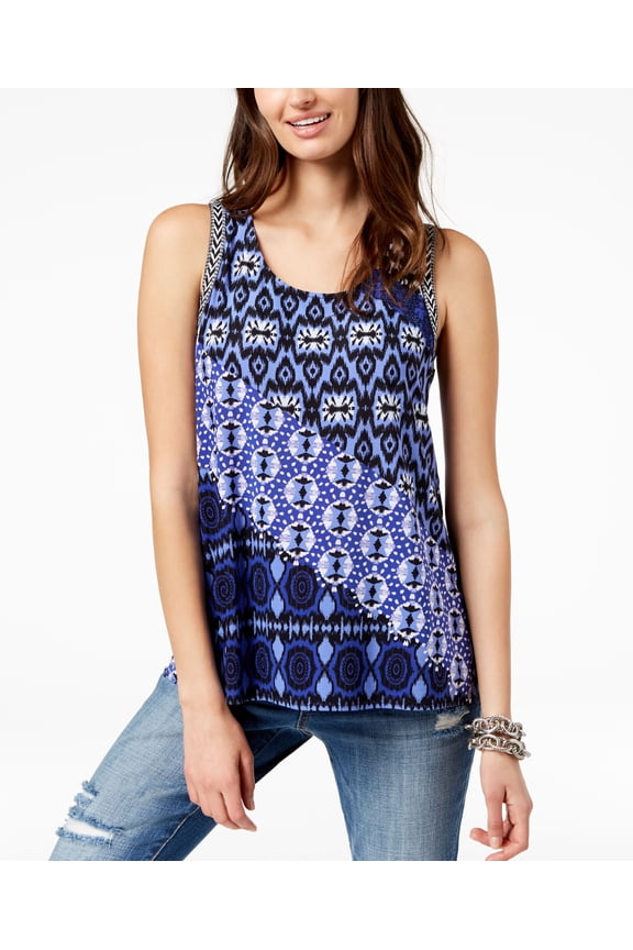 Mixed Print Split Back Top Native Angle 2XL