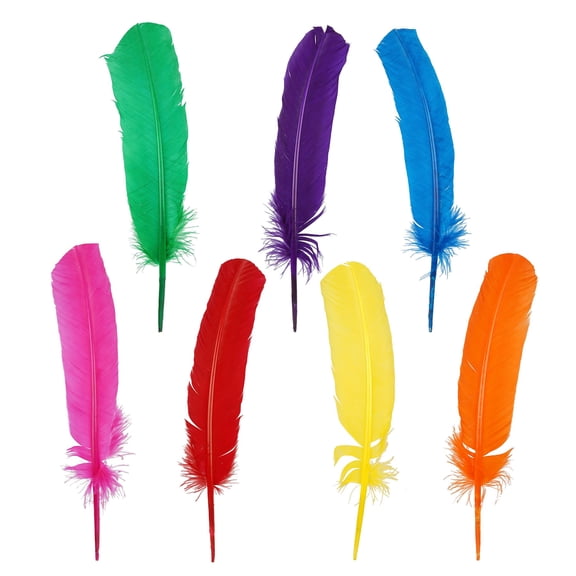 Mixed Quill Feathers by Creatology Assorted Colors - Soft Feathers for Arts & Crafts - Ideal for DIY Projects - School & Home Use - 12 Pack