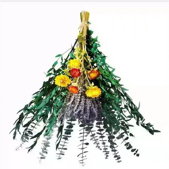Mixed Real Dried Eucalyptus Stems,Dried Natural Eucalyptu Leaves Greenery Hanging Lavender Flowers Shower Plant for Shower Decor