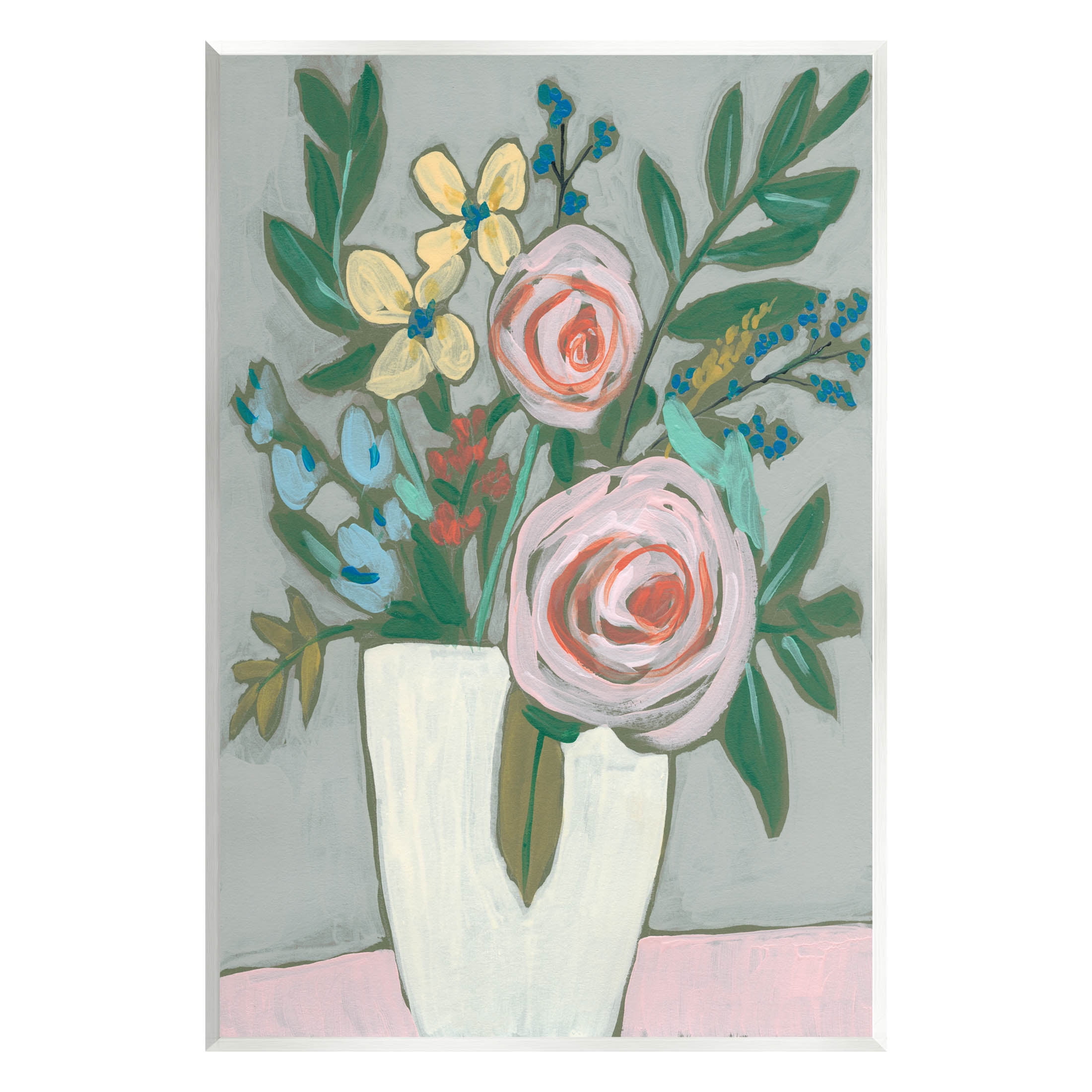 Mixed Rose Bouquet Abstract Botanical & Floral Painting Unframed Art Print Wall Art
