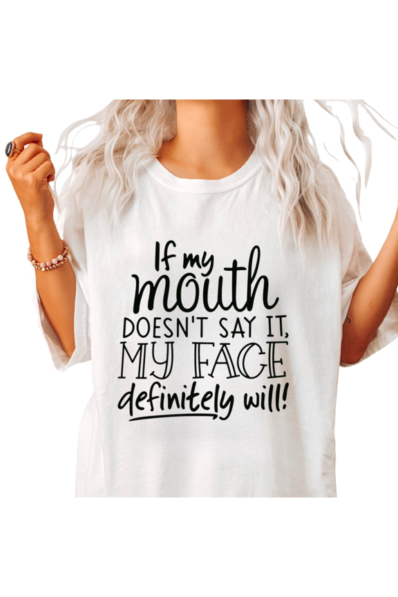 Mixed Script Bold Text Relatable Attitude Quote Print Womens White Short Sleeve T-Shirt Oversized Tops