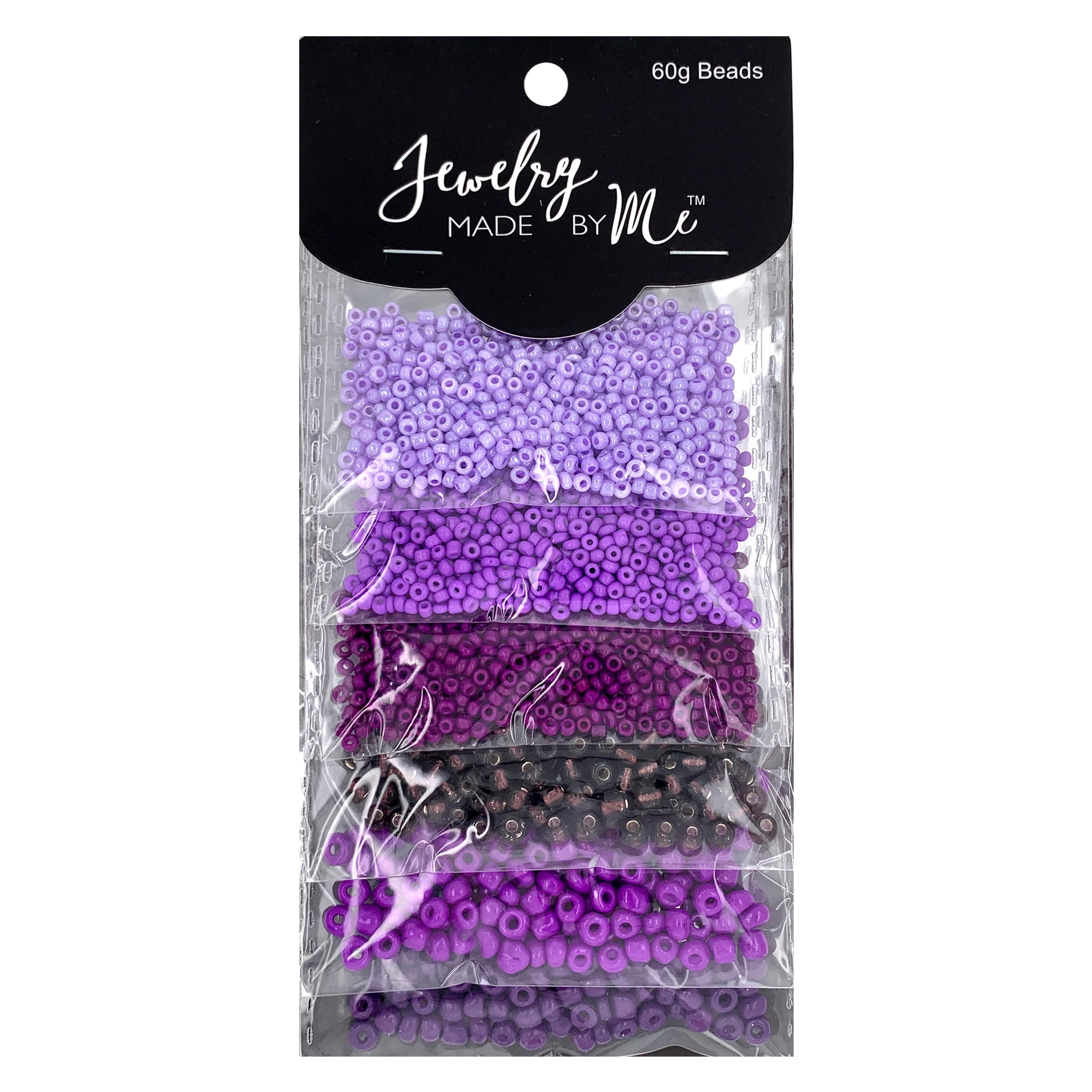 Mixed Seed Bead Assortment, Purple 60gm
