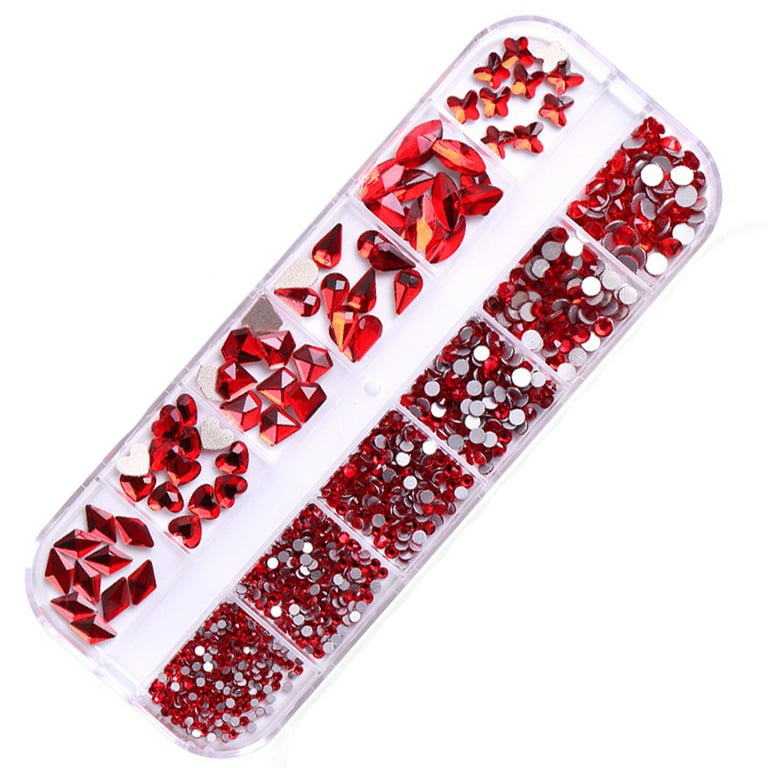 Mixed Shapes Sizes Red red Sew On Rhinestones Flatback Crystal