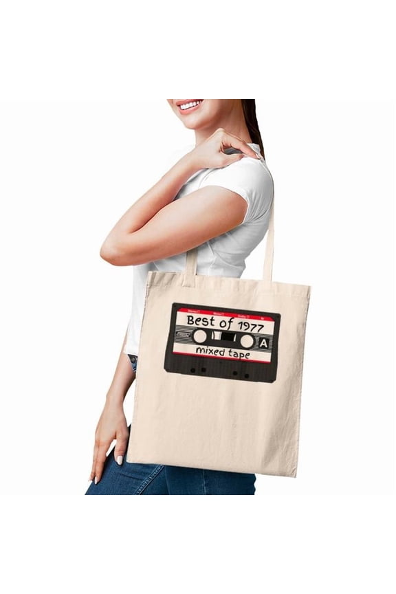 Mixed Tape Happy Birthday 1977 44 Years Old Tote Bags