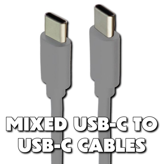 Mixed USB-C to USB-C Charge and Sync Cables - Mixed Brand/Length/Colors